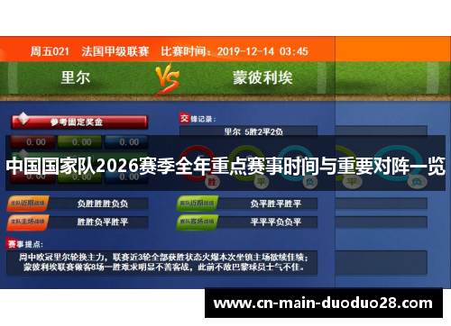 中国国家队2026赛季全年重点赛事时间与重要对阵一览 中国国家队2026赛季全年重点赛事时间与重要对阵一览
